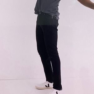 Madewell Skinny distressed Black jeans men size 34X32EUC